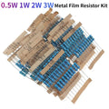 150/300PCS 0.5W 1W 2W 3W Metal Film Resistor Kit 1% High precision 0.1R~750R Electronica Kit diy electronic components 30values