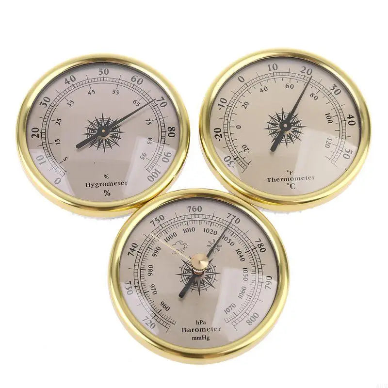 E1PC 3 in 1 Thermometer Hygrometer Barometer Wall Mount Embedded 72mm Lightweight
