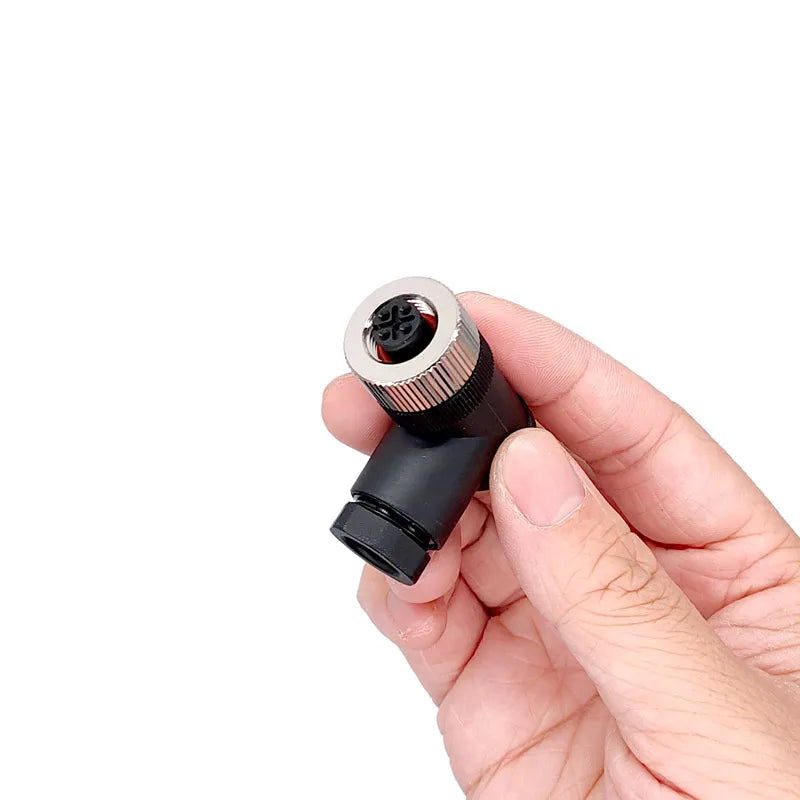 1Pc M12 Sensor Connector Waterproof Straight Angle Male Female Screw Threaded Plug Coupling 3 4 5 8 Pin