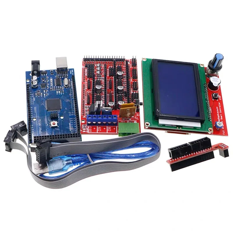 Mega 2560 R3 CH340+1pcs RAMPS 1.4 Controller+5pcs A4988/DRV8825 Stepper Driver Module+1pcs 12864 controller for 3D Printer kit