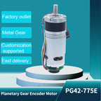 12V24V PG42-775 High Torque Planetary Gear Motor with Encoder 42mm Low RPM Reducer CCW/CW Electric Engine RC Roller Gate Gearbox