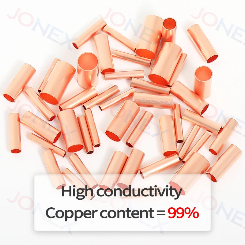 100PCS GT Copper Terminal Connectors Electrical Wire Cable Crimp Connecting Tubular Ferrules or for Lugs Have Heat Shrink Tubing