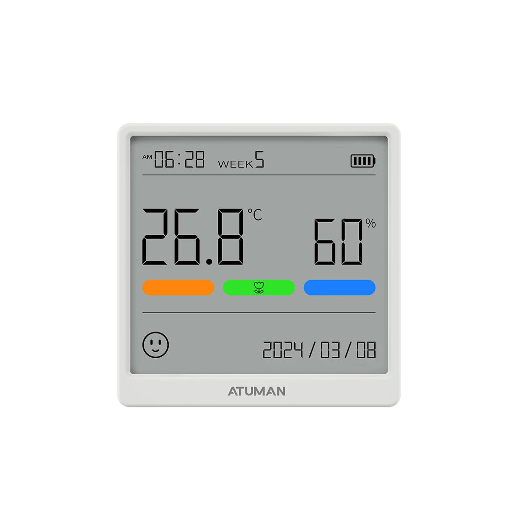 Duka THSE Temperature Humidity Meter Indoor Clock High-precision Digital Weather Stations Sensor for Home Type-C Rechargeable