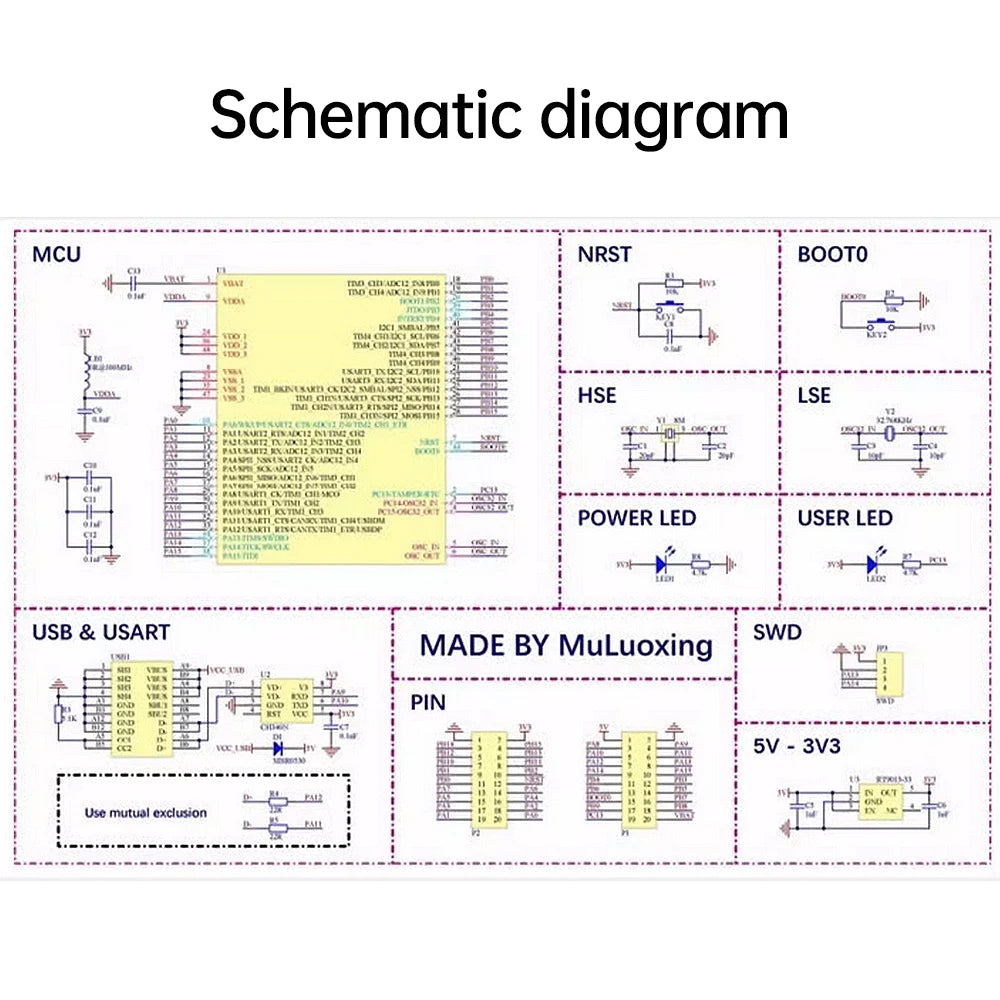 Mini STM32F103C8T6 STM32F103C6T6A CH340 Development Board Microcontroller Core Board ARM Architecture Minimum System Correx-M3