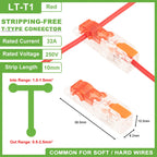 T-Type Stripping Free Wiring Connector With Fixing Hole Quick Branch  Splice Junction box lever Wire connector 32A