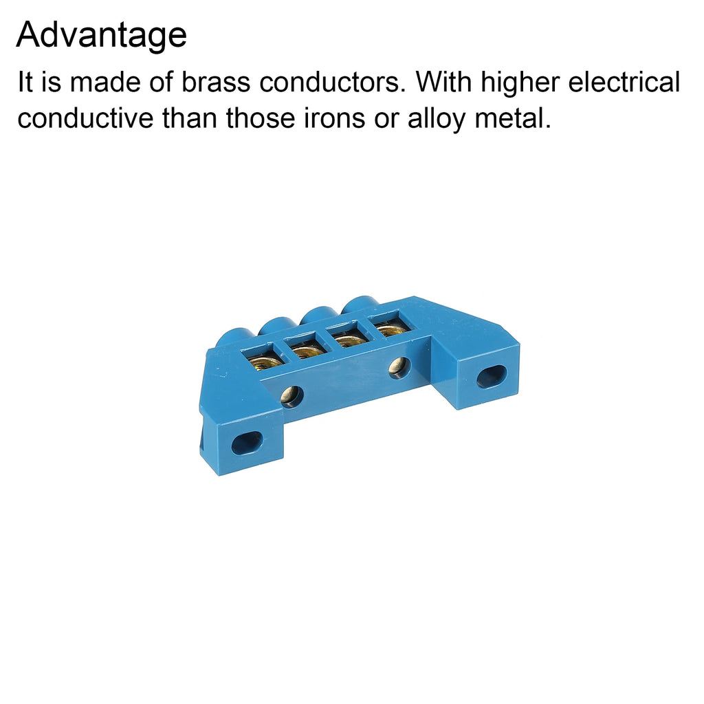 1/2Pcs 4/6/8/10/12 Positions Terminal Block Connector Strip Brass Zero Line Ground Bar Electrical Distribution Wire Screw Termin