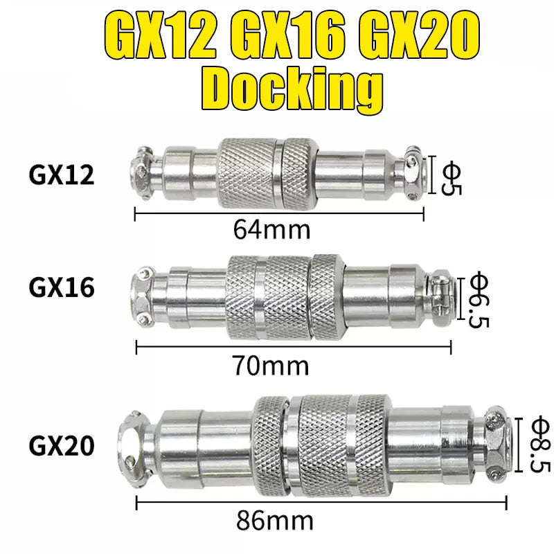 5pcs GX12 GX16 GX20 2 3 4 5 6 7 8 9 10Pin Male Female Butting Wire Cable Circular Aviation Socket Plug Panel Connector
