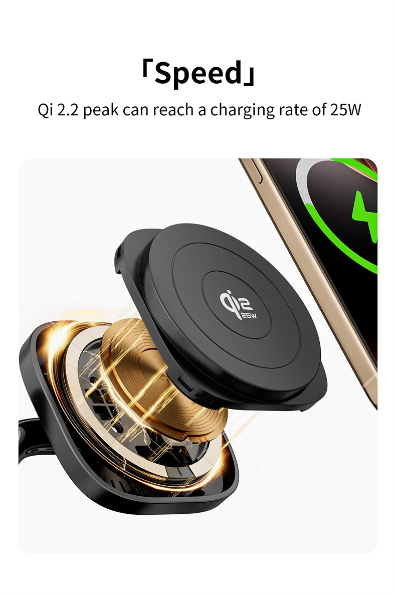 Super Fast QI2.2 25W Magnetic Wireless Charger Station For Galaxy S25/S26 iPhone 17 16 Pro Max Apple& Galaxy Watch Airpods Buds