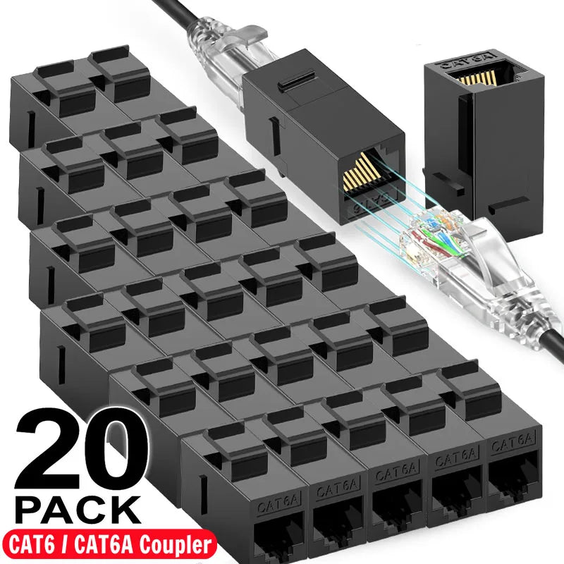 Universal Straight-Through RJ45 Cat6 CAT6A Keystone Module Extender Adapter Coupler Plug CAT6a RJ45 Inline Coupler Keystone Jack