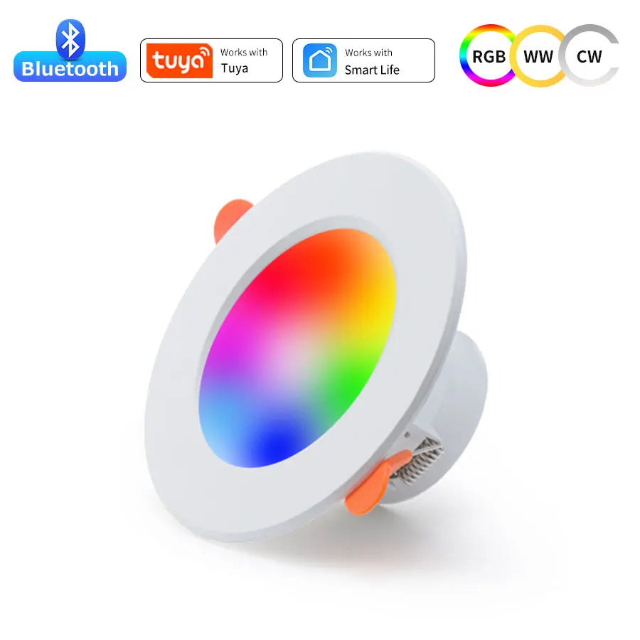 Smart LED Downlight 10W 220V Tuya Smart Life Bluetooth Can Ceiling Light Dimmable 1-4 Pack RF 2.4G Remote Group Control 75-105mm