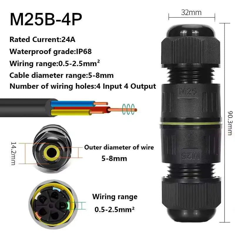 IP68 Waterproof Electrical Wire Connector I T Type Solderless Street Lights Quick Cable Wiring Outdoor Rainproof Terminal Blocks