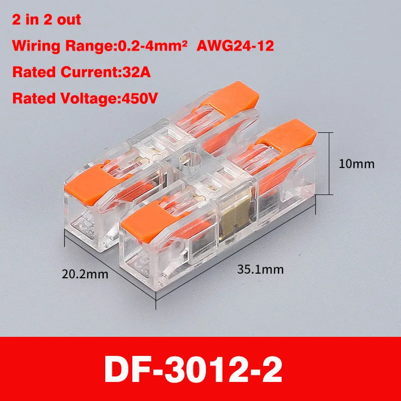 Wiring Terminal Quick Press Type Electrical Docking 2-12 Pin Screw Fixing Compact Wire Connector Push-in Type Terminal Block
