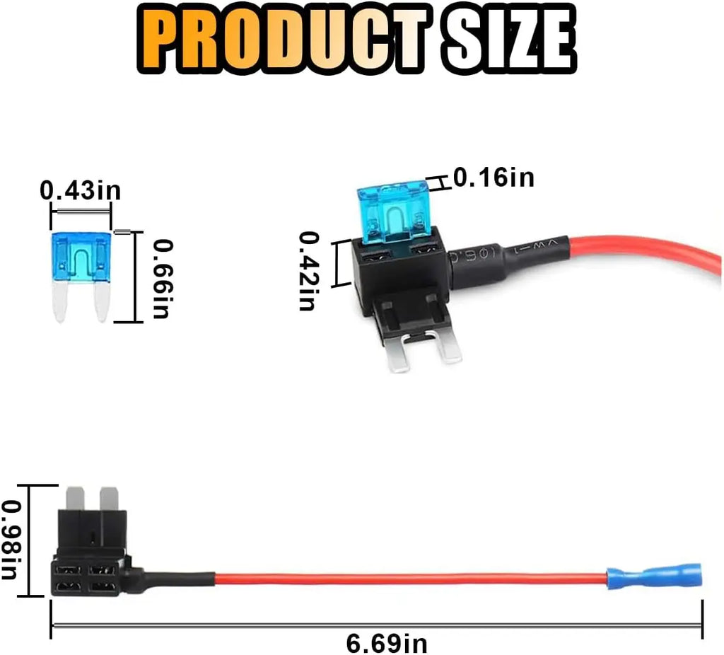 Automotive Fuse Set 5/10Pcs 12V Car Blade Fuse Holder Mini ATM ATO Add-a-Circuit Fuse TAP Adapter Fuse Fuse for Car Trucks Boats