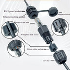 Welded RJ45 Waterproof Network Connector IP67 Gigabit CAT6 RJ45 Aviation Plug Panel Socket M21 RJ45 Ethernet Connector Cable