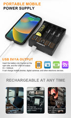 LiitoKala Lii-402 Universal Smart Battery Charger Compatible with Multiple Sizes Including 18650, 26650, 18500 Batteries