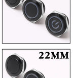 12/16/19/22mm Short Stroke Oxide Blcak Shell Metal Button Switch Waterproof Flat Head With Power LED Light Momentary 1NO 6V 24V