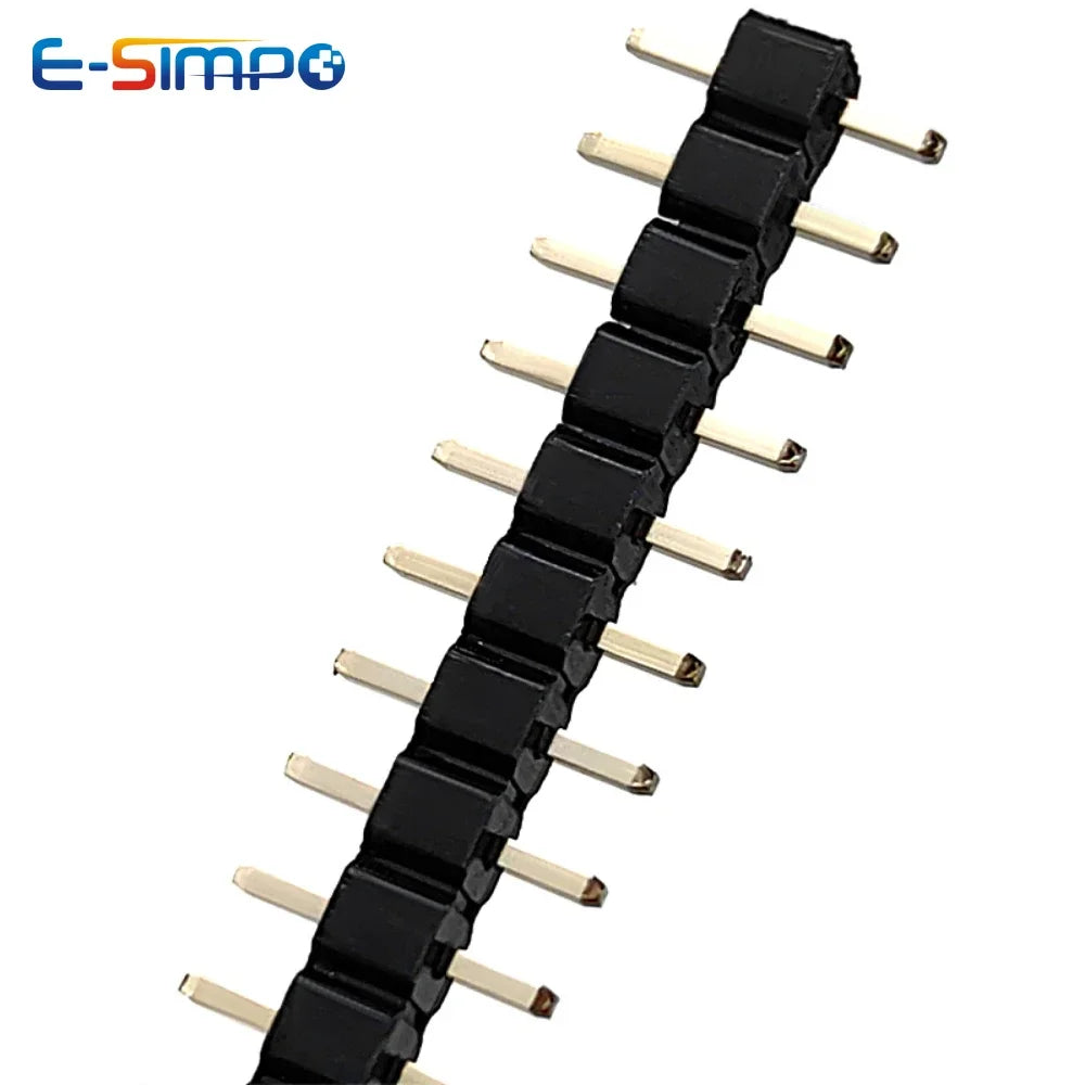 100pcs 2.54mm Male Pin Header L7.5/8.5mm 1x2/3/4/5/6P Straight Single Row Single Plastic 0.8U Gold PCB Connector