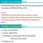 LGT8F328P-LQFP32 MiniEVB TYPE-C MICRO USB Compatible With ATMEGA328 Nano V3.0 LGT8F328P CH9340C / HT42B534-1 SOP16 For Arduino