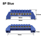 Blue Green White Bridge Design Zero Line 4-12 Pole Screw Brass Copper Grounding Strip Terminal Block Connector Earth And Neutral