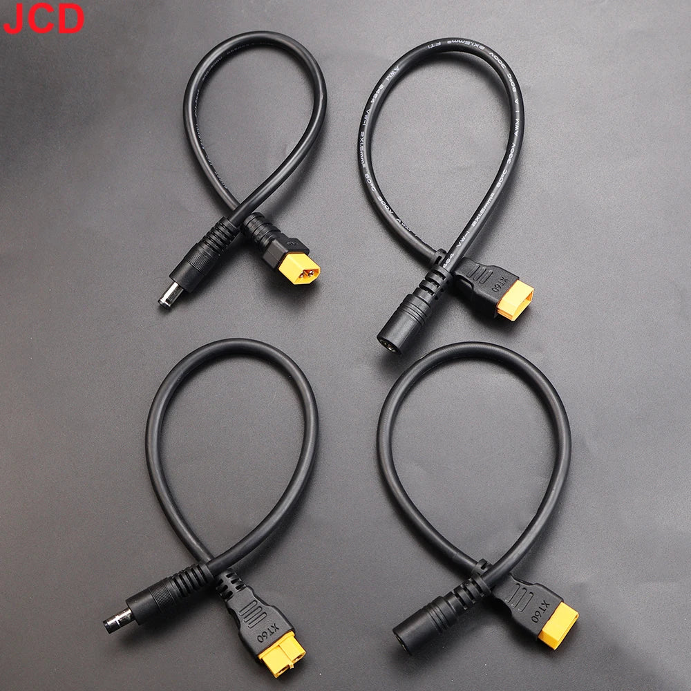 JCD 1pcs 10A Ultra-soft XT60 Plug Male Female Connector to DC 5525/DC5521 Power Cable for Fly Multirotor Field Repairs Apply