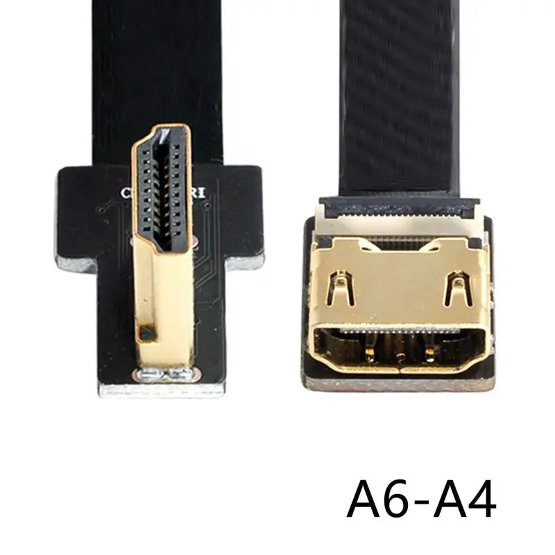 Ribbon FPV HDMI-Compatible Connector Flexible Flat Cable Raspberry Pi 4 Micro HDMI To HDMI Mini HDMI Female 90 Degree FFC 20pin