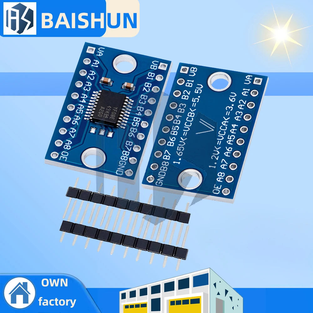 TXS0108E 8-Channel 1.4V-5.5V Bidirectional Logic Level Shifter with Auto-Direction Sensor 10Mbps High-Speed Voltage Converter