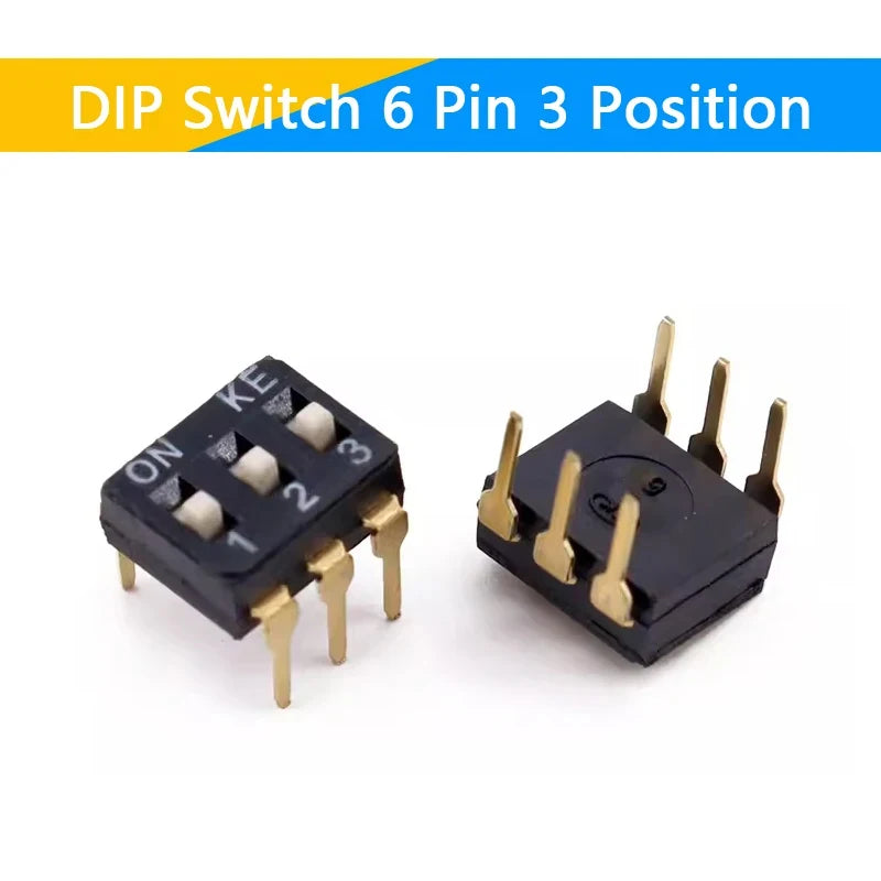 10pcs/lot Slide Type SMT SMD Dip Switch, 2.54mm Pitch 2 Row 4 Pin 2 Position / 8 pin 4 Position / 16 pin 8 Position