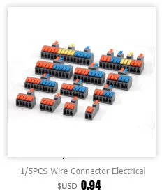 1PC Wire Connector Electric Cable Led Conectors Fast Terminals Blocks Docking Butt Household Electrician Tools For 4mm² 6mm²