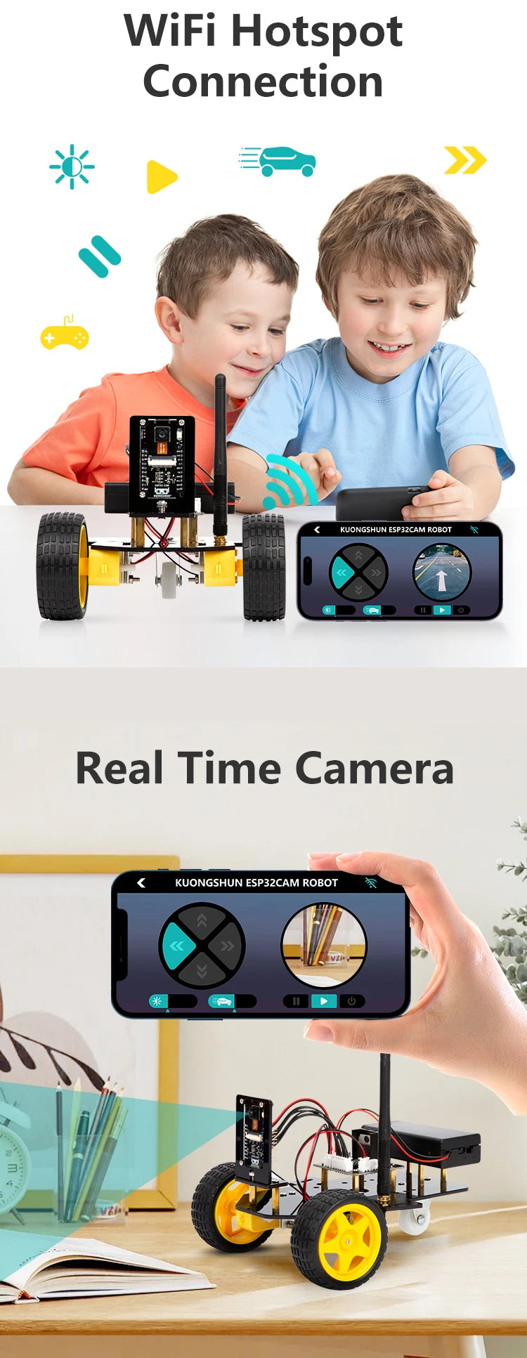 ESP32 Smart Robot Car Kit  Remote Control Car for Arduino Programming Project STEM Education Science Coding Kit