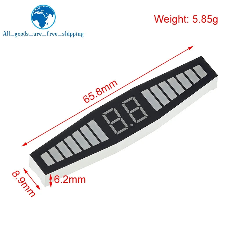 TZT 1/3PCS Reversing Radar Display 0.36 Connected Digital Tube LED Seven Segments Gongyang Green/Yellow/Red Three Colors