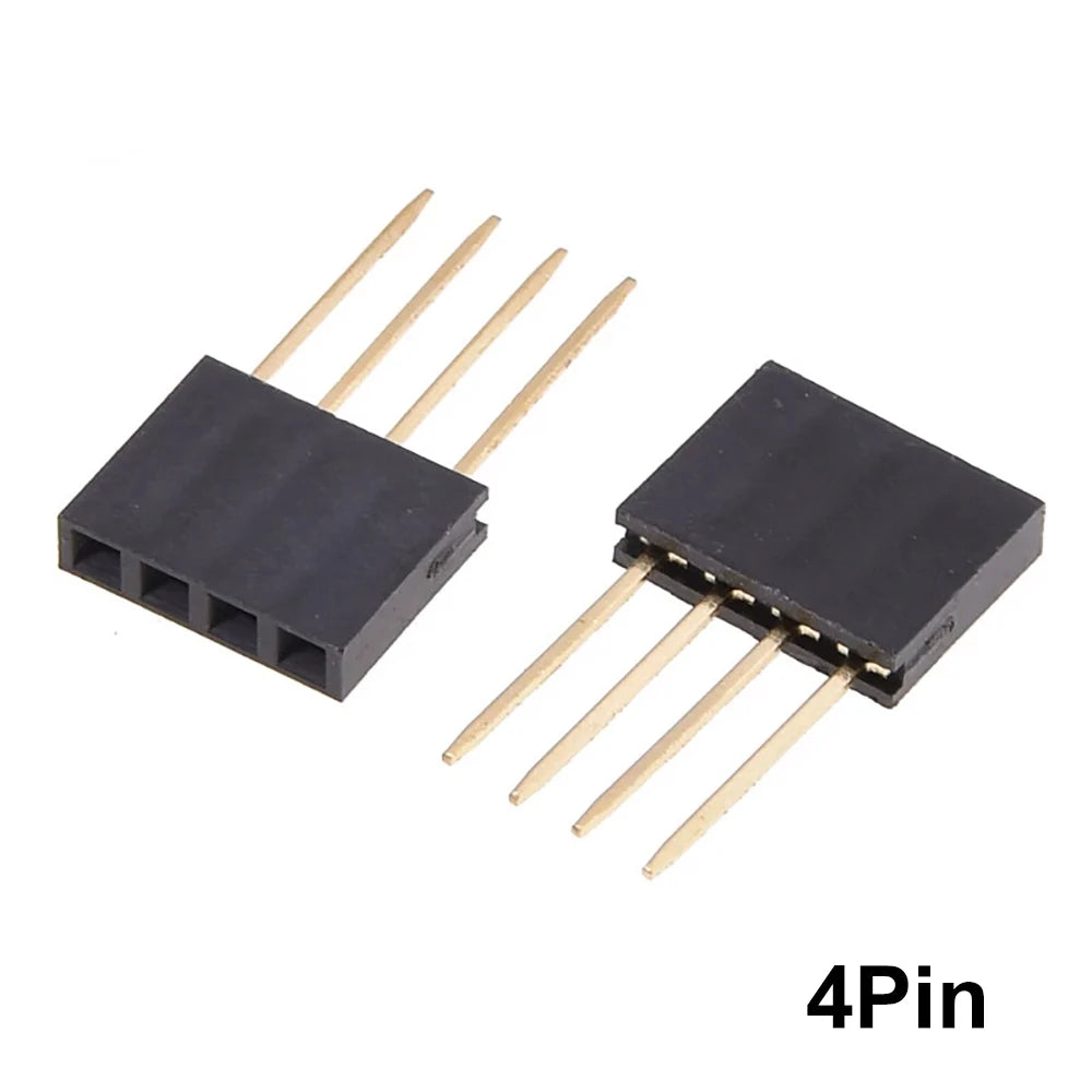 JCD 10PCS 2.54mm Single Row Female Socket 1X2/3/4/5/6/8/10/15/20/40Long pins Long 11mm PCB Board Pin Header For Arduino