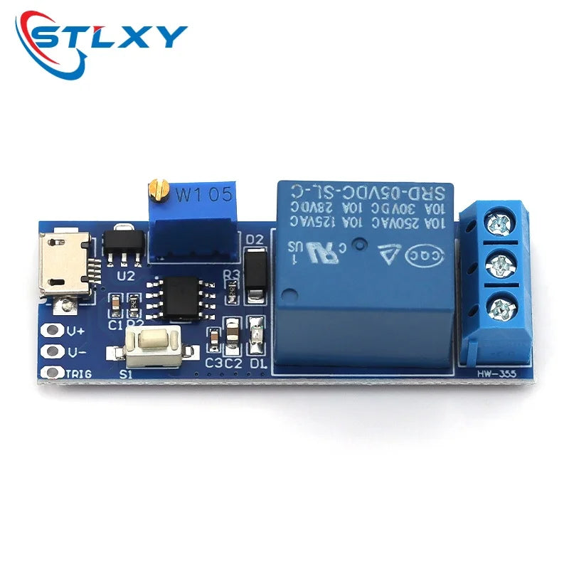 Smart Electronics 5V-30V Micro USB Power Adjustable Delay Relay Timer Control Module Trigger Delay Switch