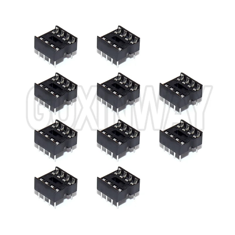 20pcs DIP-8 Round Hole Square hole 8 Pins 2.54MM DIP DIP8 IC Sockets Adaptor Solder Type IC Connector