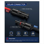 Persevering- 4-In-1 Solar Panel Connector Extension Cable Splitter for Anderson Connector DC Adapter Power Plug XT60 Female Conn