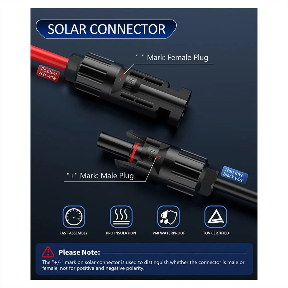 Persevering- 4-In-1 Solar Panel Connector Extension Cable Splitter for Anderson Connector DC Adapter Power Plug XT60 Female Conn