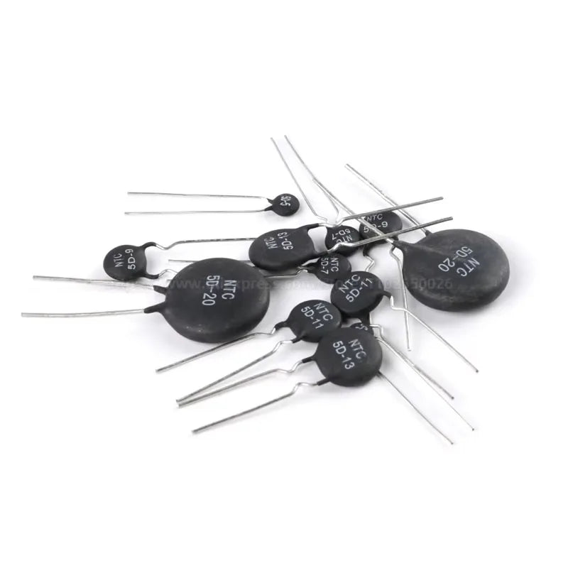 10PCS Thermal Resistor NTC 2.5D 3D 5D 8D 10D 16D 20D 22D 47D -5 -7 -9 -11 -13 -15 -20 R 10 Ohm NTC10D-9 NTC5D-9 NTC3D-9 NTC3D-15