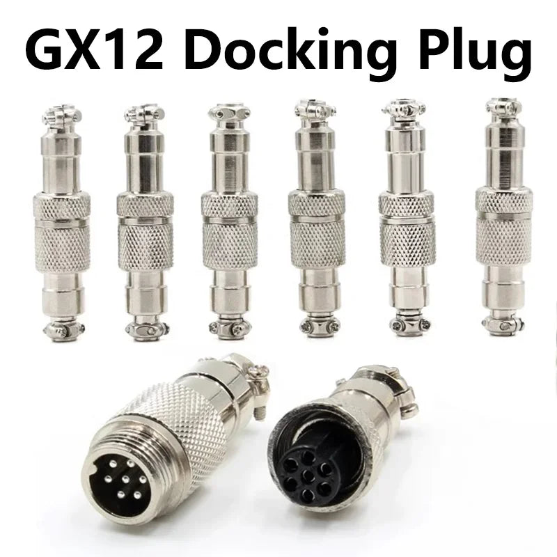 5/20PCS GX12 Connector 2/3/4/5/6/7 Pin Aviation Socket  Plug Docking Connector Male  Female Circular Connector 12mm
