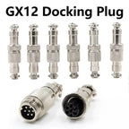 5/20PCS GX12 Connector 2/3/4/5/6/7 Pin Aviation Socket  Plug Docking Connector Male  Female Circular Connector 12mm