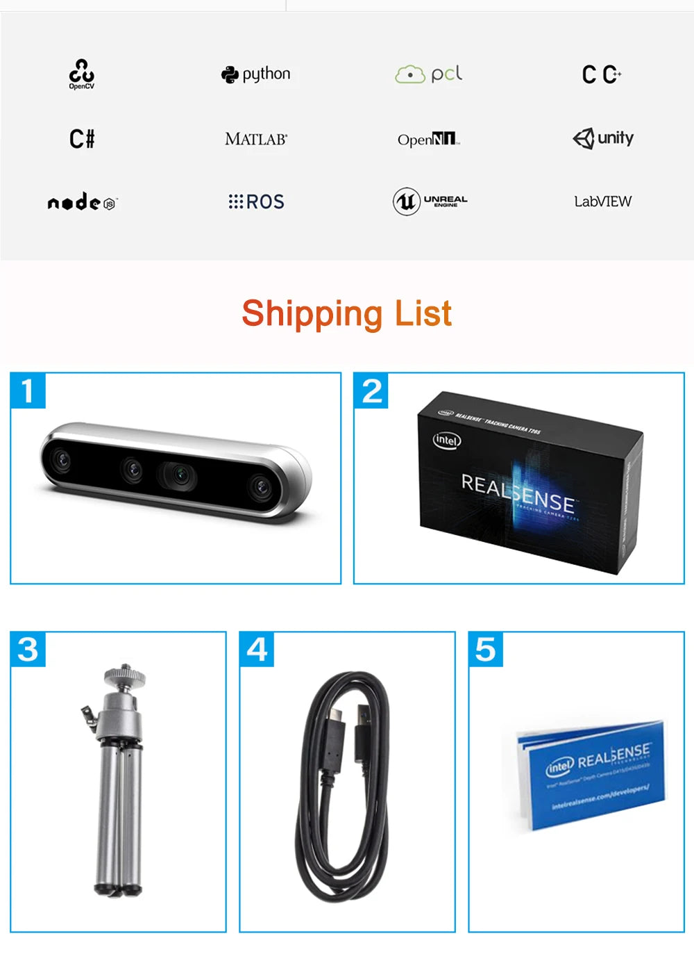 Intel RealSense Depth Camera Binocular D455 Inertial Measurement Unit 30fps RGB Resolution 1280x800 3D Sensing & Computer Vision