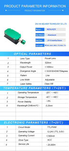 TTL PWM Green Line Laser Diode Module High Brightness Adjustable Focus 520nm 1000mW 1W Powell Lens Long Life Industrial Laser