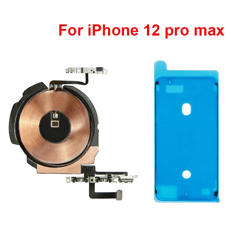 Replacement Wireless Charging Coil NFC Antenna & Volume Flex Cable Compatible with iPhone 8/8P/X/XS/XR/11/12 Mini/Pro Max/SE2