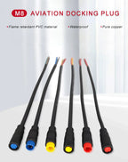 5/10 Set M6/M8 Julet Electric Butt Plug Connectors - 2/3/4/5/6 Pin, for Scooter Brake Cable & Signal Sensor (20CM)