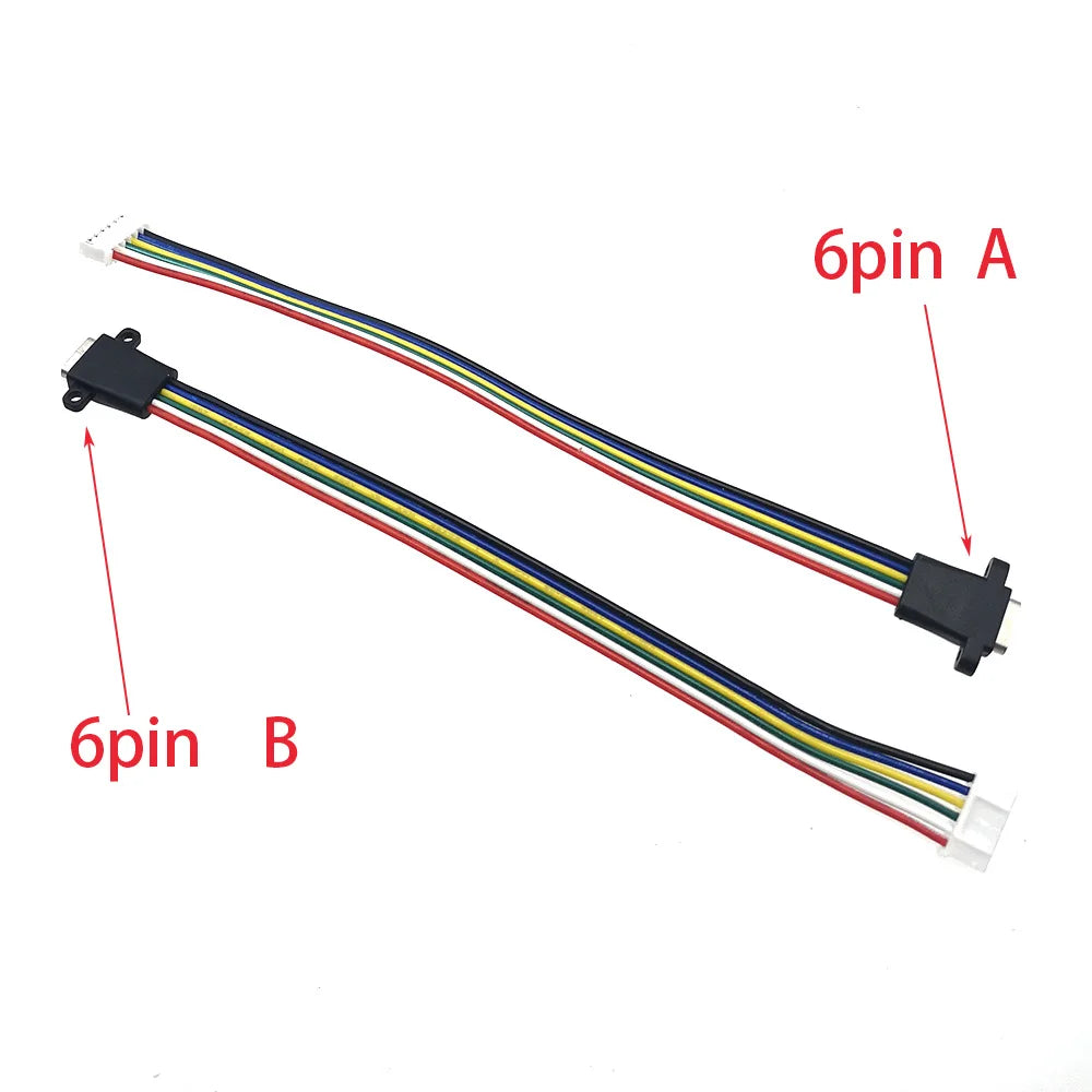 5pcs Type-C USB 3.1 Connector 2Pin 4Pin 6Pin Welding Wire Female Socket Rubber Ring High Current Fast Charging Port