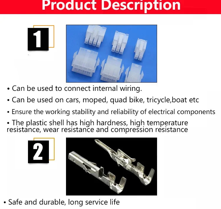 4.2mm/ batch 5557 / 5559 automobile harness connector 2-18/24 pin male and female terminal plug kit computer power cable