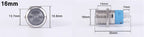 12/16/19/22mm Waterproof Metal Push Button Switch LED Light Momentary Car Engine Power Switches 5V 12V toggle 220V Volt