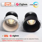 Narrow Border Adjustable Dimmable Embedded LED Spotlight Tuya Bluetooth/Zigbee Matter 3CCT Smart LED Ceiling Home Commercial