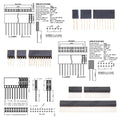 2.54mm Stackable Female Header, 2-15P Long Pin, PCB Socket Strip for Arduino & DIY Shield