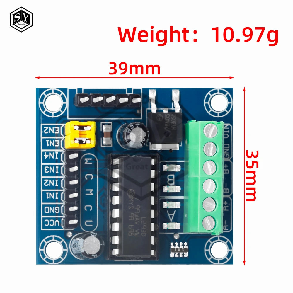 Mini L293D 4-Channel Motor Driver Shield for Arduino UNO/Mega 2560 (High Voltage/Current)