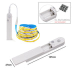 5V Motion Sensor Nigth Light COB Led Strip USB Battery Power 3mm 5mm 8mm PCB 320 LEDs Flex Lamp for Under Cabinet Kitchen Stairs