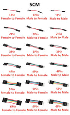 10PCS 2.54MM Pitch Wire Dupont Line Female to Female 1P2 3 4 5 6 Pin Dupont Cable Connector JUMPER CABLE WIRE FOR PCB 3D Printer